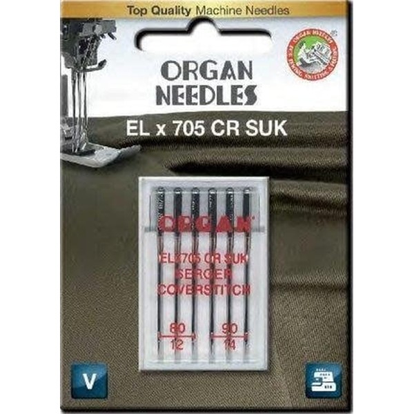 ORGAN ELx705 CR SUK 80/90 serger needles (6 pcs) | SiuvimoManija.lt | Sewing machines in Lithuania