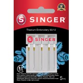 SINGER Heavy Duty Titanium Embroidery adatos, 5 vnt.