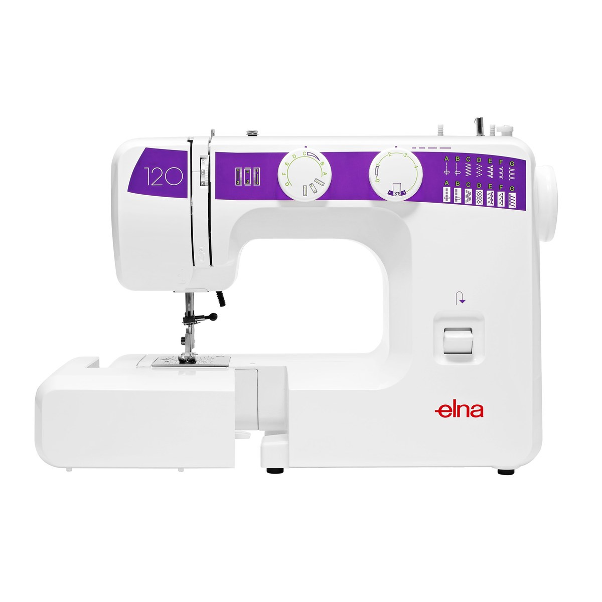 ELNA eXplore 120, free arm, front view