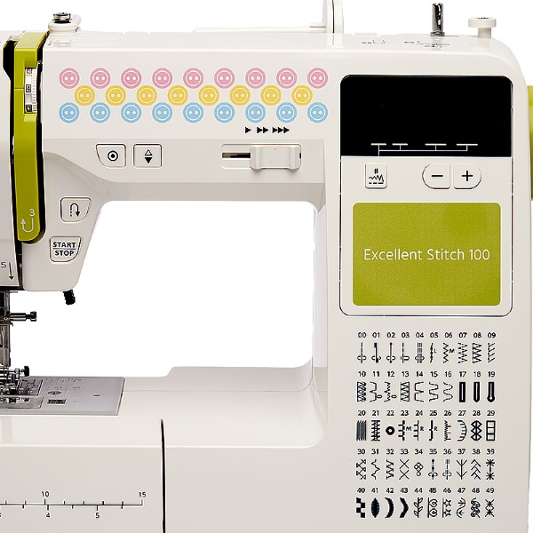 JANOME Excellent Stitch 100 valdymo pultas ir LCD ekranas