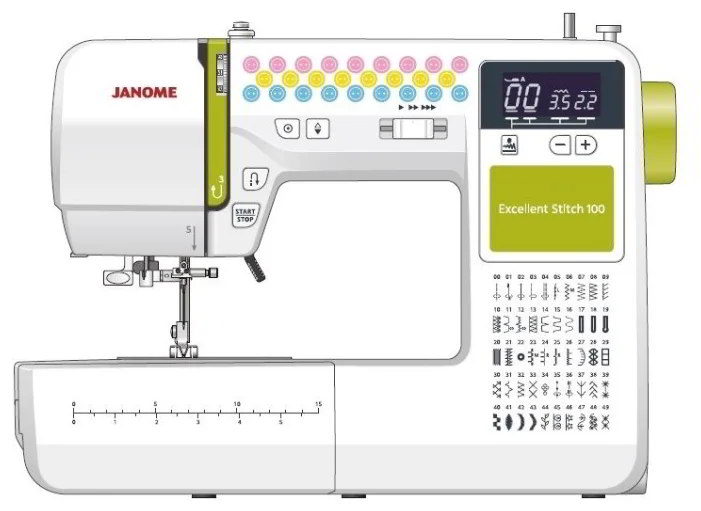 JANOME Excellent Stitch 100 šoninis vaizdas