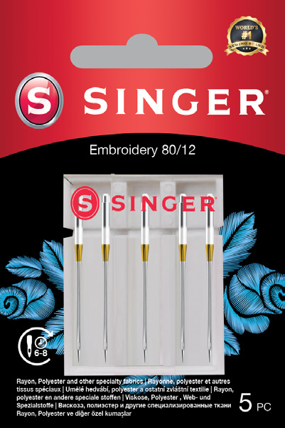 SINGER Embroidery Needles, 5 pcs