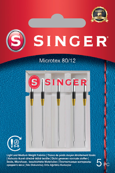 SINGER Microtex Needles, 5 pcs