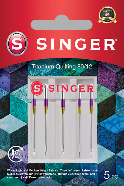 SINGER Heavy Duty Titanium Quilting Needles, 5 pcs