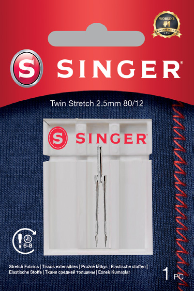 SINGER Twin Stretch Needles, 1 pc