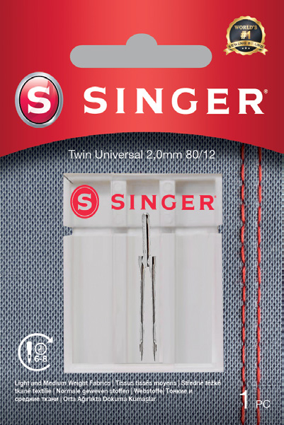 SINGER Twin Universal Needles, 1 pc